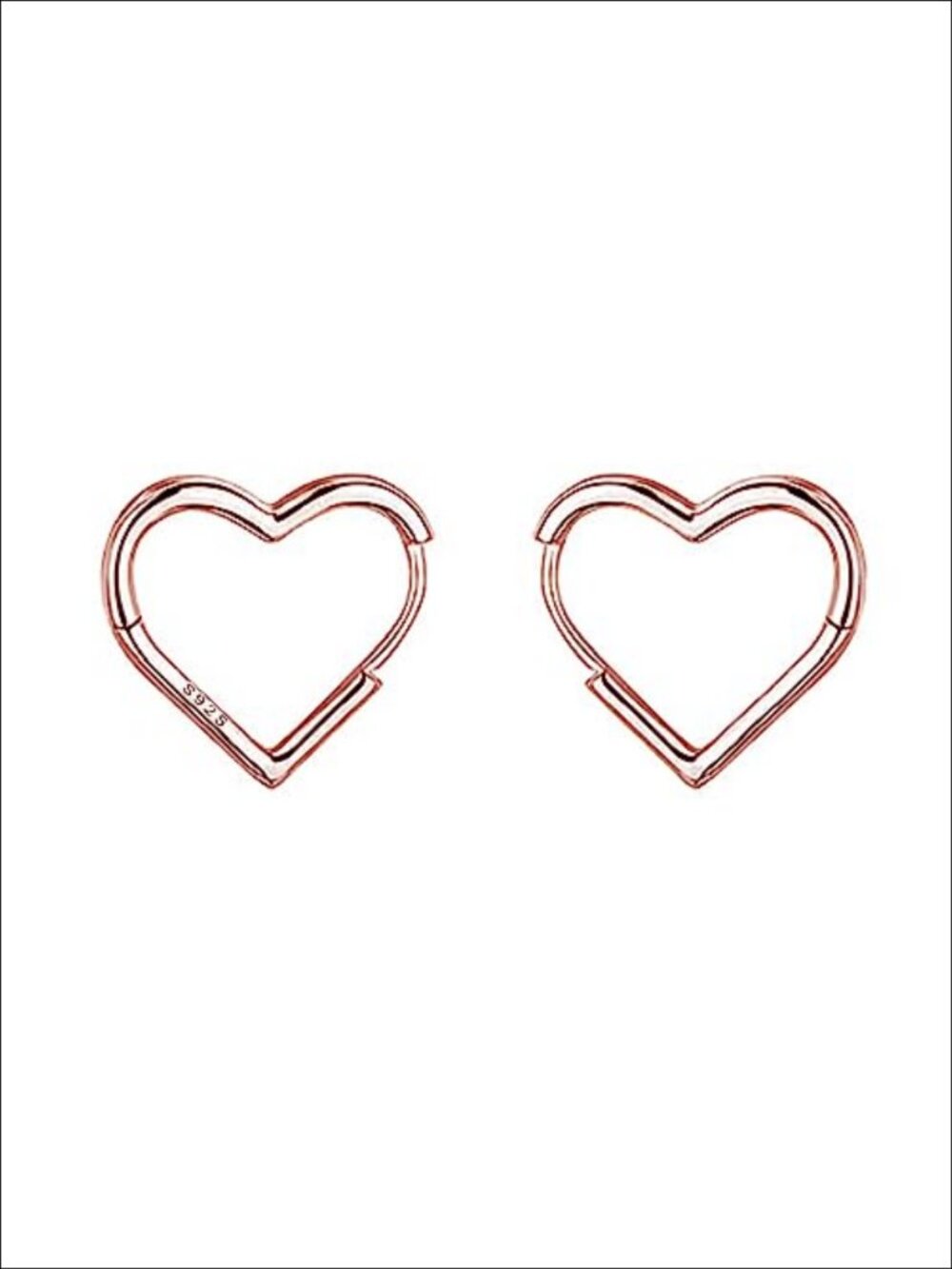Sterling Silver Heart Hoop Earrings Minimalist Sleeper Huggie for Women